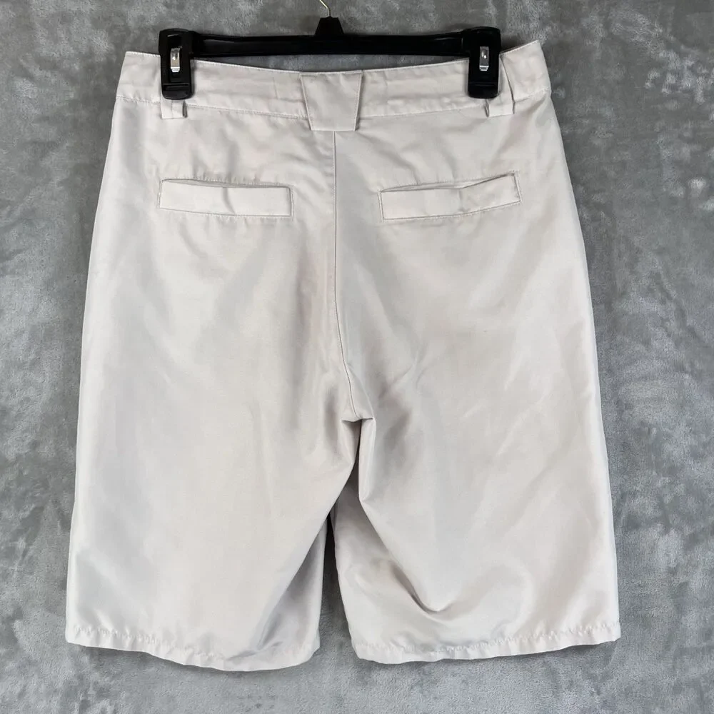 JK Tech Boys XL Beige Khaki Golf Shorts Adjustable Waist Performance Bermuda